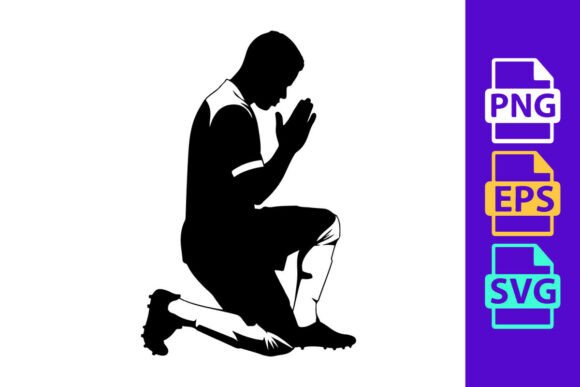 A Muslim Man in Prayer: A Vector Silhouette for Respectful Design