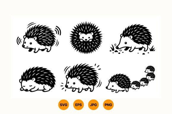 Adorable and Versatile: The Cute Hedgehog Clipart Set