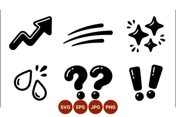 Bold Black Icons: Arrow Drops Exclamation for Impact