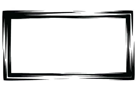 Brush Stroke Frame on White Background: A Design Asset with Movement