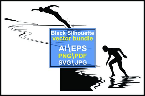 Capture Dynamic Motion with Silhouette of a Person Diving Water