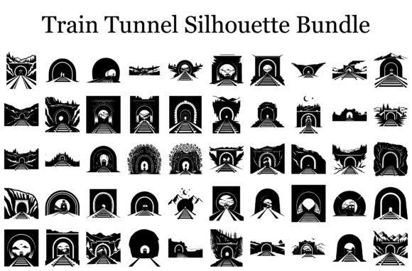Capturing Motion and Adventure: The Train Tunnel Silhouette Bundle