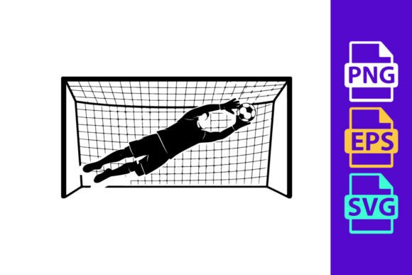 Capturing Motion: The Soccer Goalkeeper Diving to Catch Ball I Design Asset