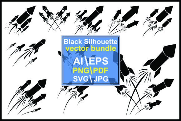 Firework Rocket Silhouette Vector Bundle for Dynamic Designs