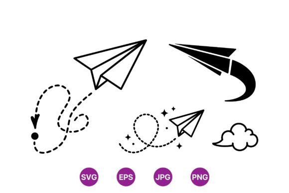 Minimal Paper Plane Clipart Pack: Versatile Design Assets