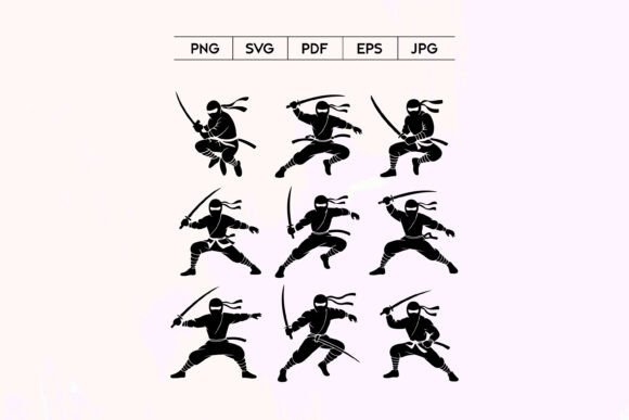 Ninja Warrior Pose Collection: Dynamic Design Assets