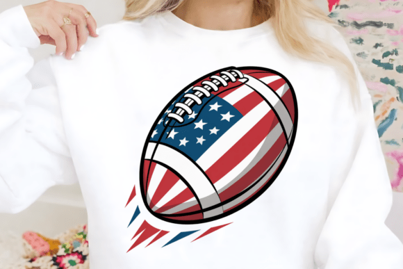 Patriotic USA Football PNG Clipart: Game Day Graphics