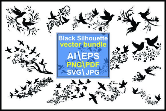 Silhouette Bird Floral Patterns: A Designer's Versatile Bundle
