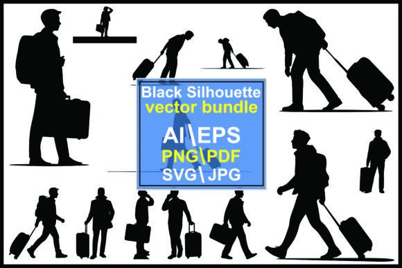 Silhouettes of People Carrying Luggage: A Designer's Asset