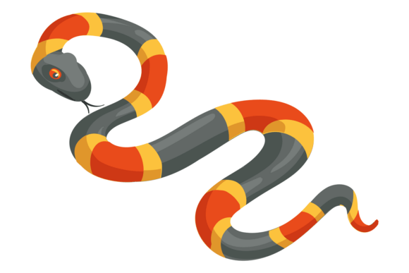 Snake with Red, Yellow and Dark Segments: A Dynamic Font Choice