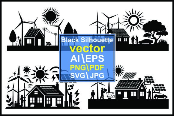 Visualizing Green Power with Silhouette Renewable Energy Solar Panels